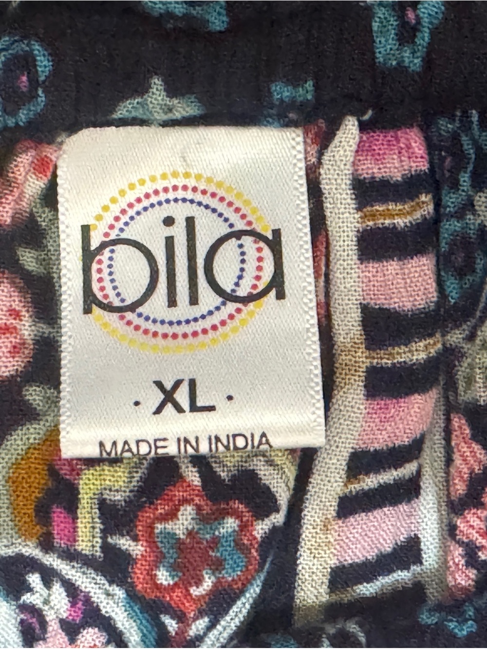 Bila Navy Floral Stripe Sundress with Pink and Green Accents - Picture 3 of 10